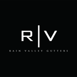 Rain Valley Gutters logo White on Black (1)